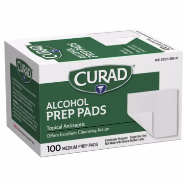Curad Alcohol Prep Pads - 100 Box