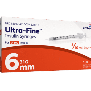 Embecta (BD) Ultra-Fine Insulin Syringe Half-Unit Scale - 31g, 6mm, 0.3mL